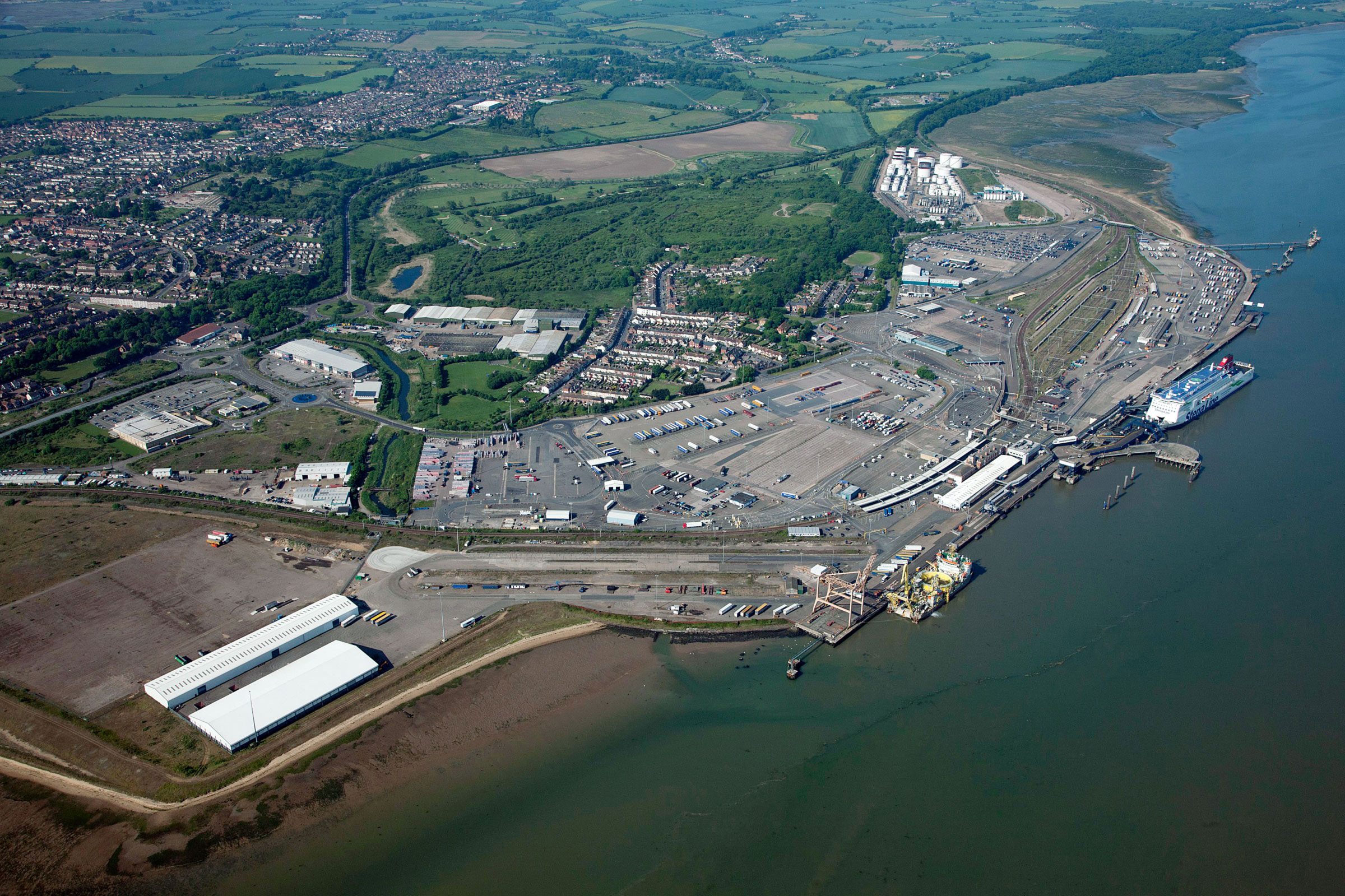Aerial of Harwich International Port