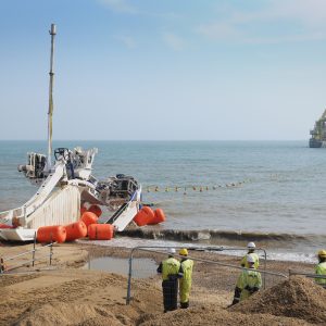 Rwe Galloper Export Cable Laying From The Beach